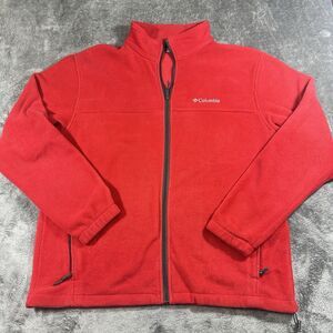 Columbia Sweatshirt Mens XL Red Zip Up Schacket Fleece‎ Outdoors